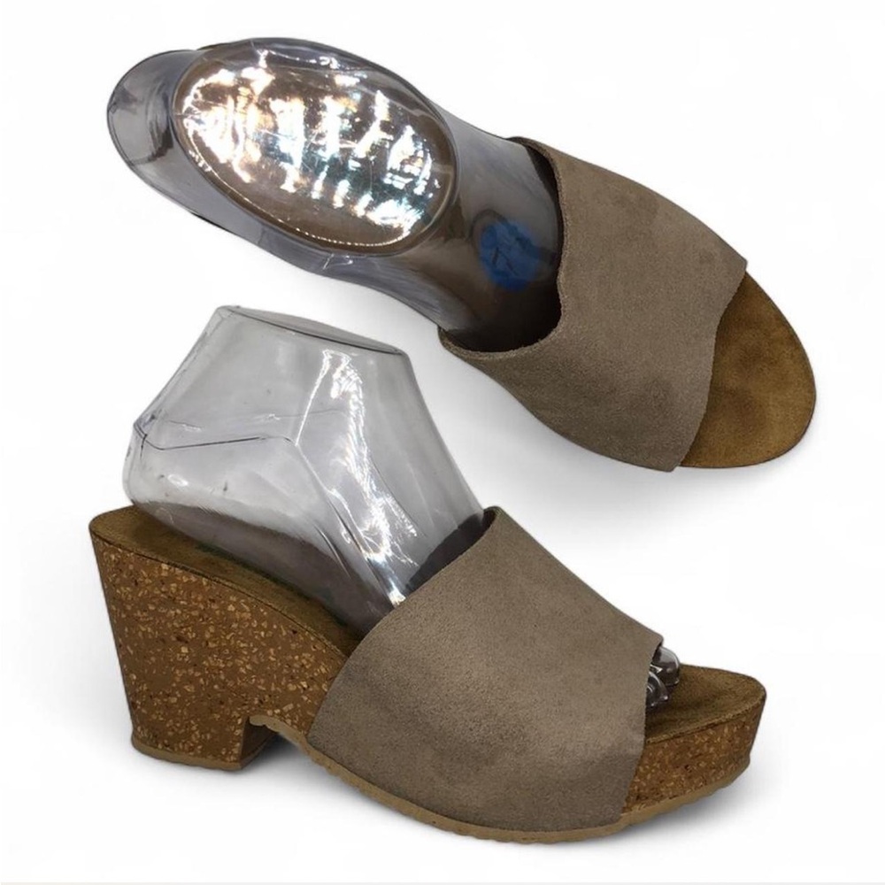 Bionatura Women's Suede Leather Platform slides